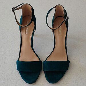 Antonio Melani Teal Green Genuine Leather & Suede Heels Size 8.5M